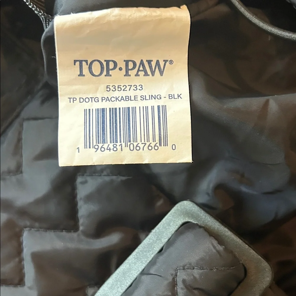 Top Paw Black Quilted Pet Sling Carrier